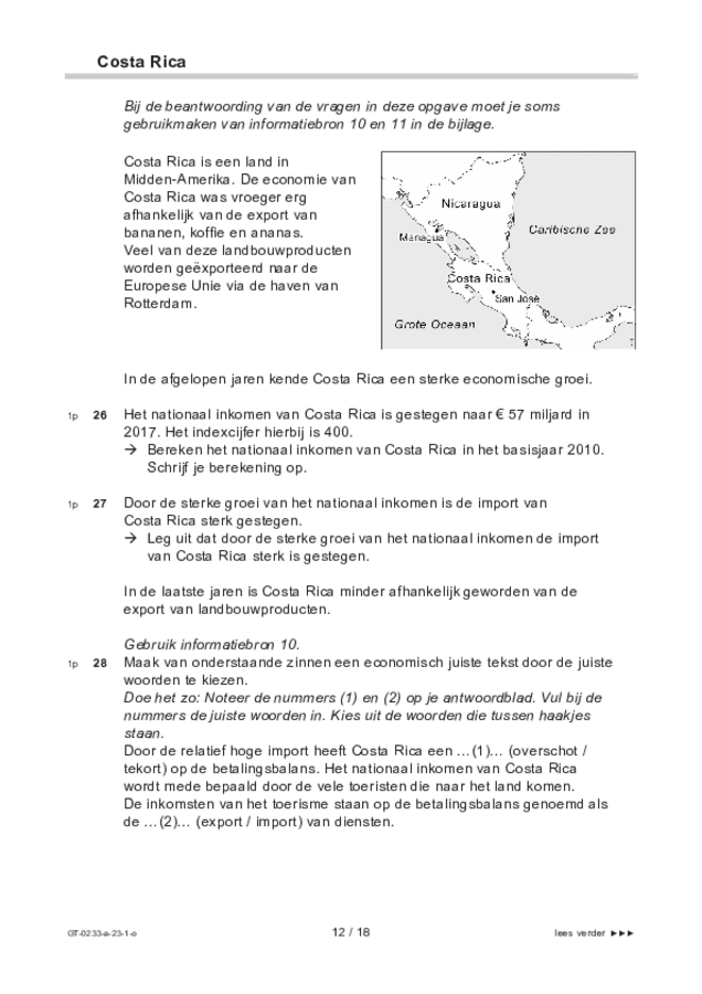 Opgaven examen VMBO GLTL economie 2023, tijdvak 1. Pagina 12