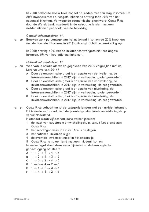Opgaven examen VMBO GLTL economie 2023, tijdvak 1. Pagina 13