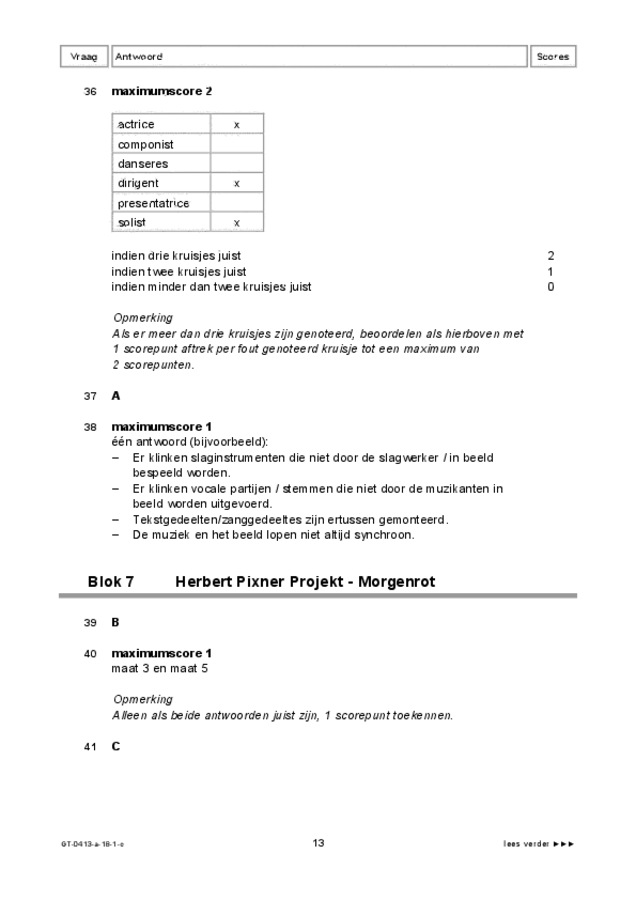 Correctievoorschrift examen VMBO GLTL muziek 2018, tijdvak 1. Pagina 13