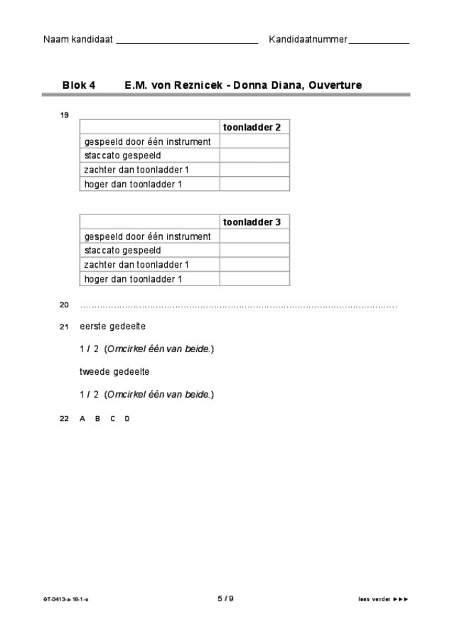 Uitwerkbijlage examen VMBO GLTL muziek 2018, tijdvak 1. Pagina 5