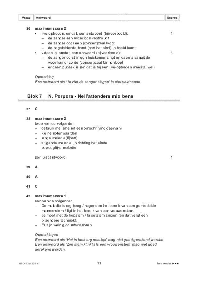 Correctievoorschrift examen VMBO GLTL muziek 2022, tijdvak 1. Pagina 11