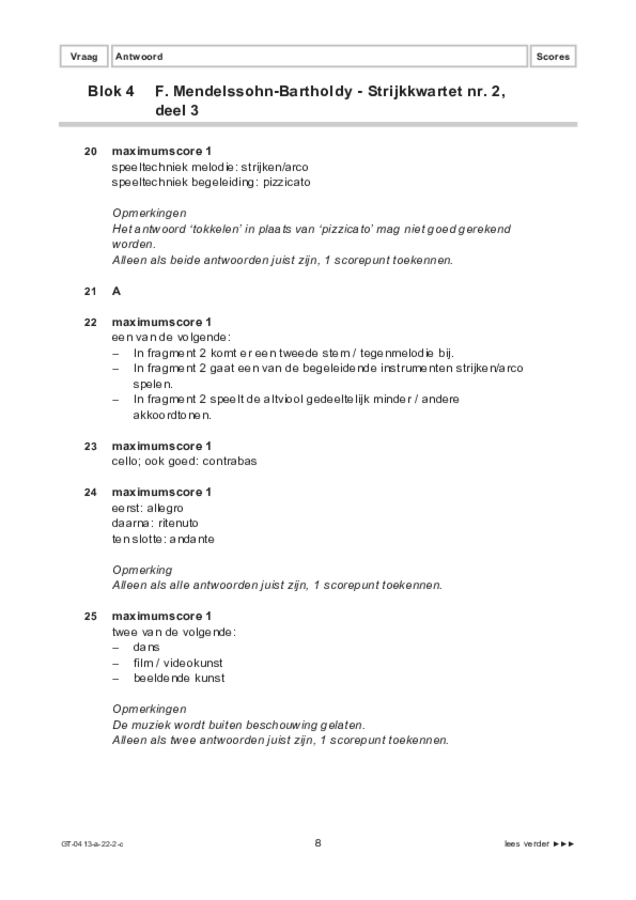 Correctievoorschrift examen VMBO GLTL muziek 2022, tijdvak 2. Pagina 8