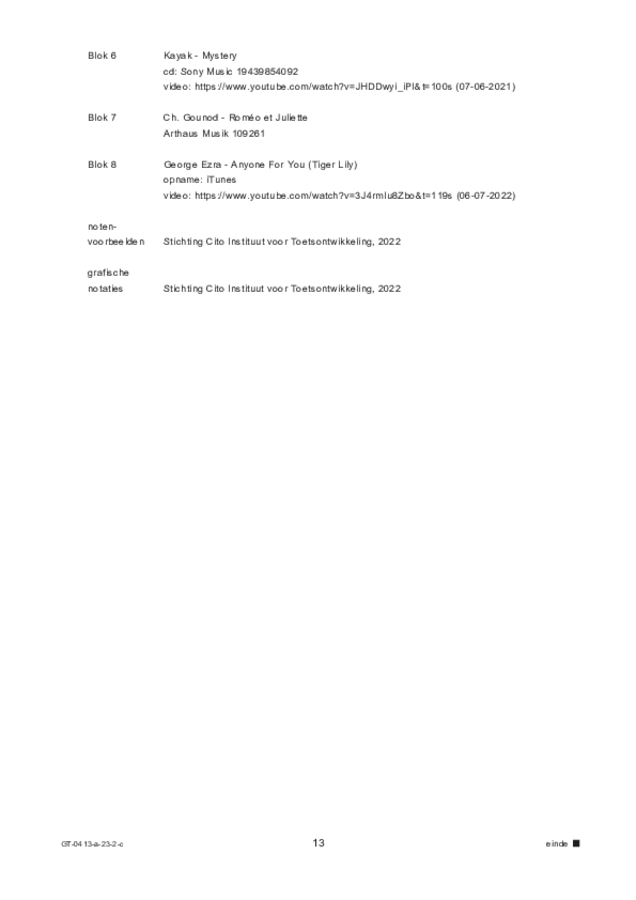 Correctievoorschrift examen VMBO GLTL muziek 2023, tijdvak 2. Pagina 13