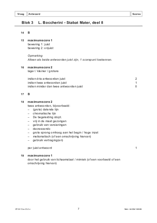 Correctievoorschrift examen VMBO GLTL muziek 2023, tijdvak 2. Pagina 7