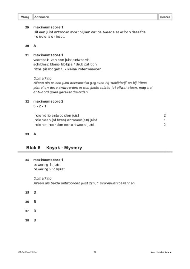 Correctievoorschrift examen VMBO GLTL muziek 2023, tijdvak 2. Pagina 9