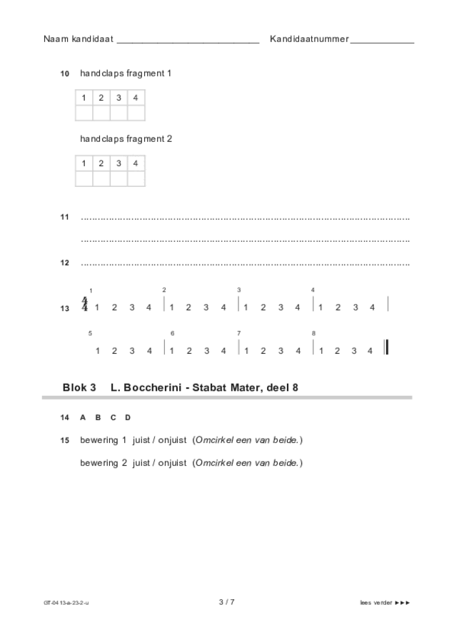 Uitwerkbijlage examen VMBO GLTL muziek 2023, tijdvak 2. Pagina 3