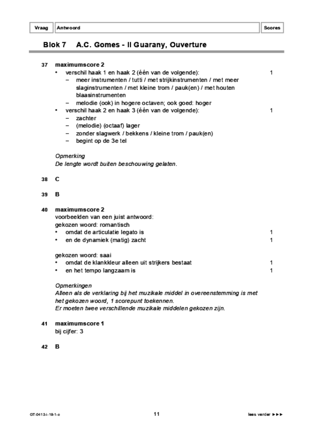 Correctievoorschrift examen VMBO GLTL muziek 2019, tijdvak 1. Pagina 11