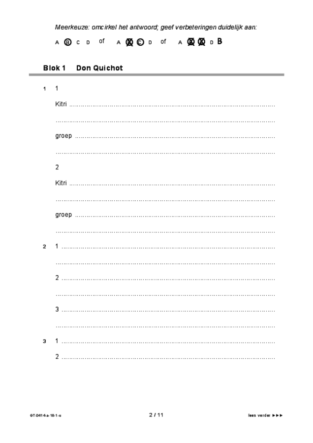 Uitwerkbijlage examen VMBO GLTL dans 2018, tijdvak 1. Pagina 2