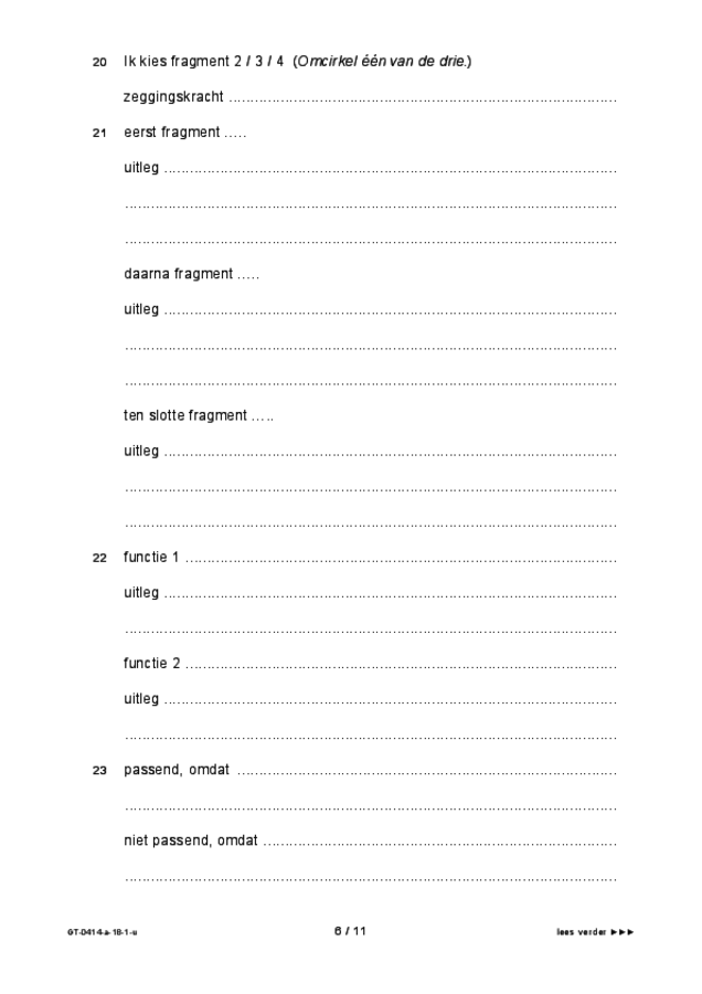 Uitwerkbijlage examen VMBO GLTL dans 2018, tijdvak 1. Pagina 6