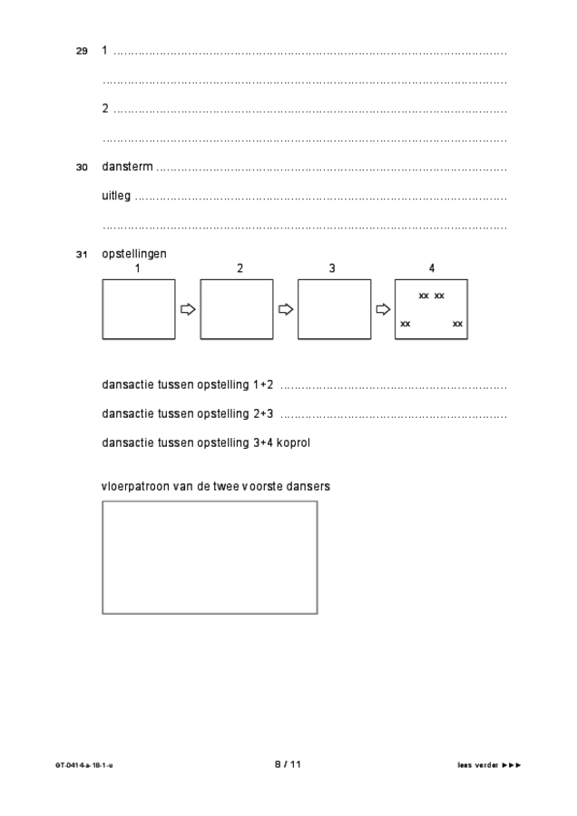 Uitwerkbijlage examen VMBO GLTL dans 2018, tijdvak 1. Pagina 8