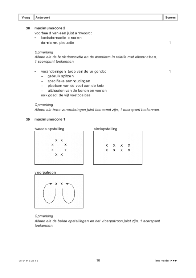 Correctievoorschrift examen VMBO GLTL dans 2022, tijdvak 1. Pagina 16