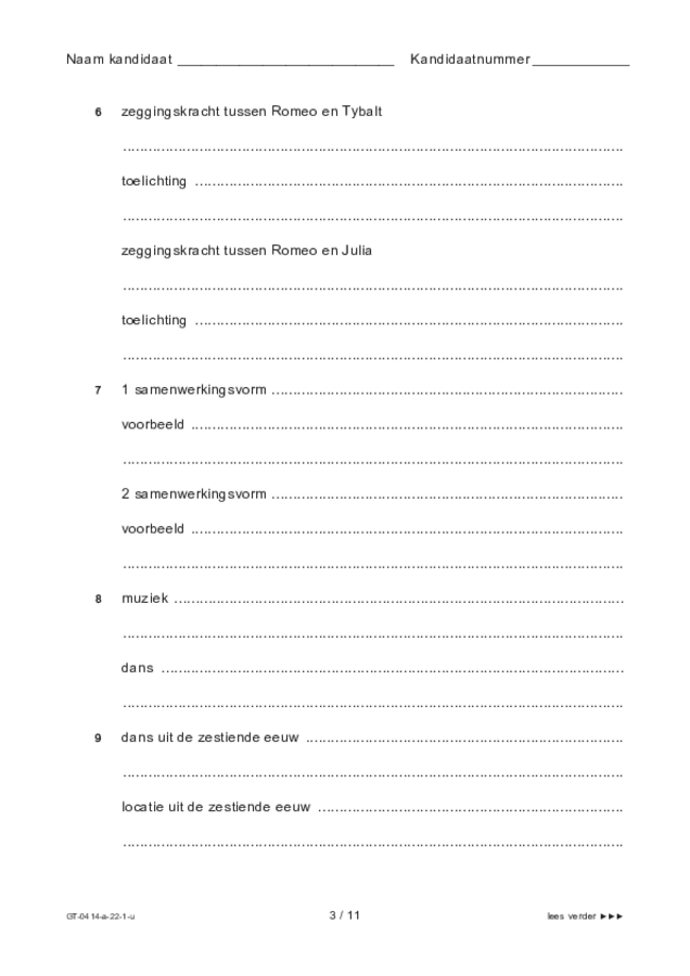 Uitwerkbijlage examen VMBO GLTL dans 2022, tijdvak 1. Pagina 3
