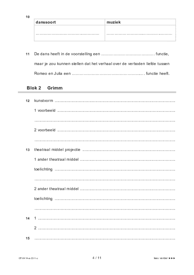 Uitwerkbijlage examen VMBO GLTL dans 2022, tijdvak 1. Pagina 4
