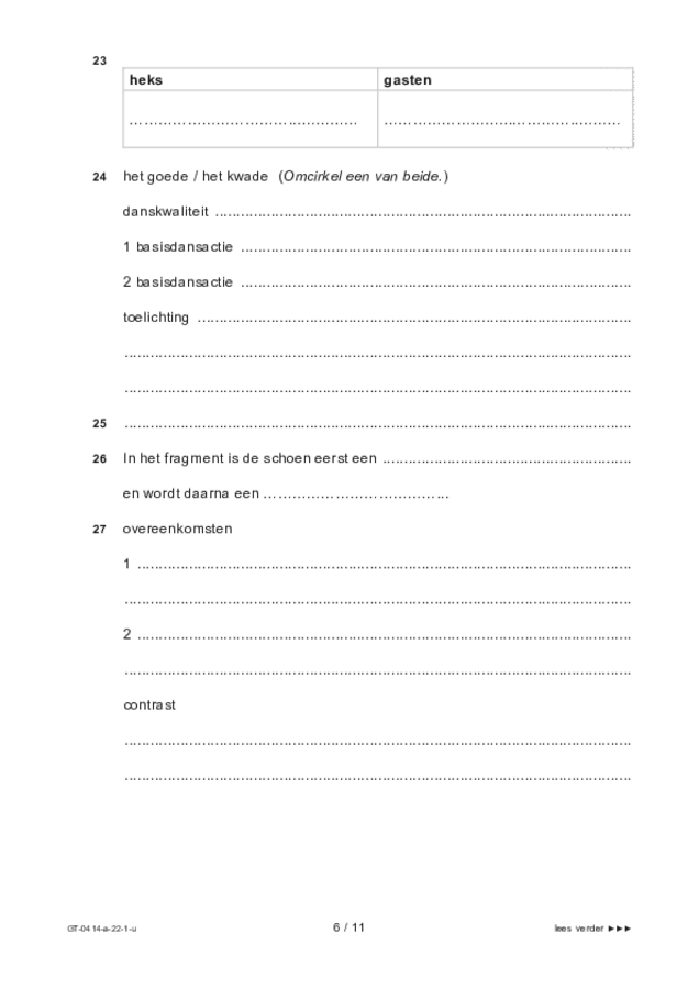 Uitwerkbijlage examen VMBO GLTL dans 2022, tijdvak 1. Pagina 6