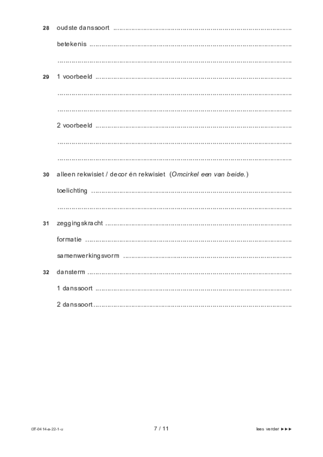 Uitwerkbijlage examen VMBO GLTL dans 2022, tijdvak 1. Pagina 7