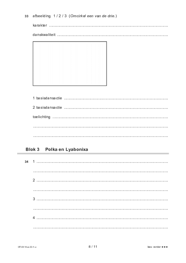 Uitwerkbijlage examen VMBO GLTL dans 2022, tijdvak 1. Pagina 8