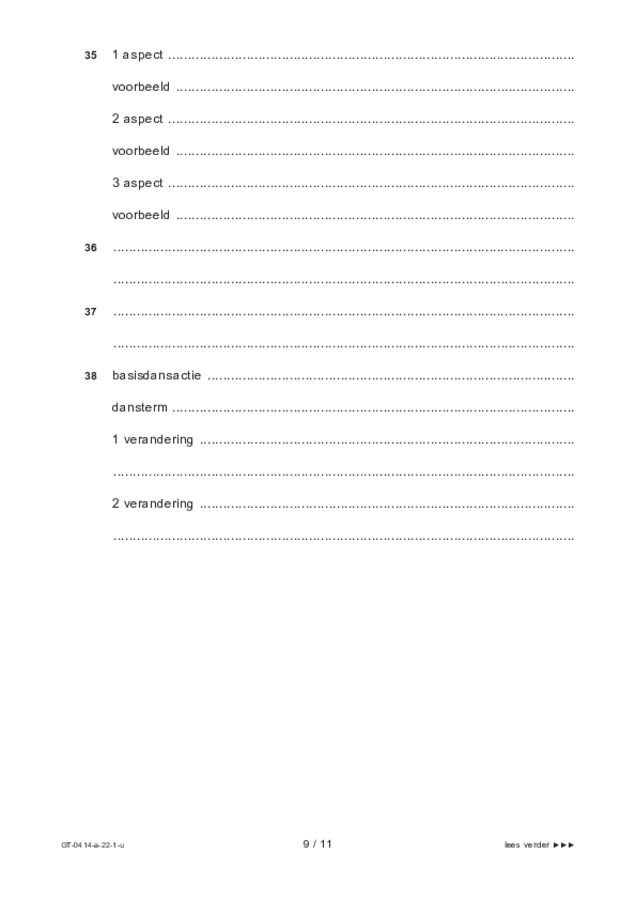 Uitwerkbijlage examen VMBO GLTL dans 2022, tijdvak 1. Pagina 9