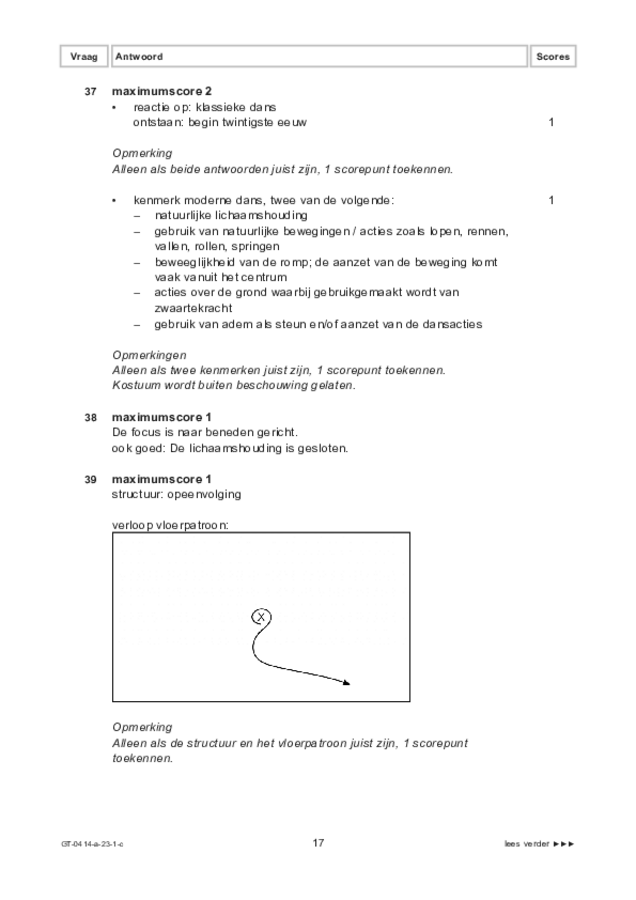 Correctievoorschrift examen VMBO GLTL dans 2023, tijdvak 1. Pagina 17