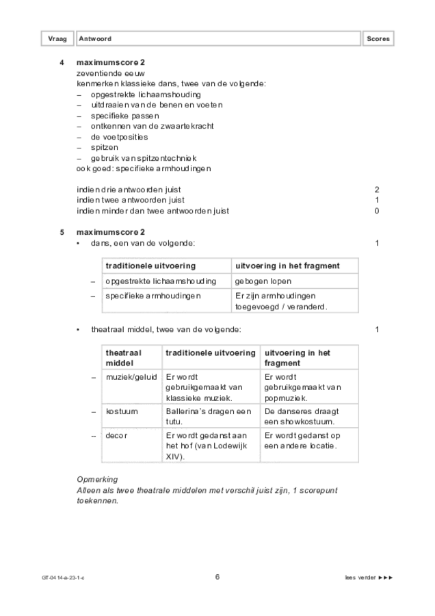 Correctievoorschrift examen VMBO GLTL dans 2023, tijdvak 1. Pagina 6