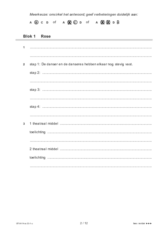 Uitwerkbijlage examen VMBO GLTL dans 2023, tijdvak 1. Pagina 2