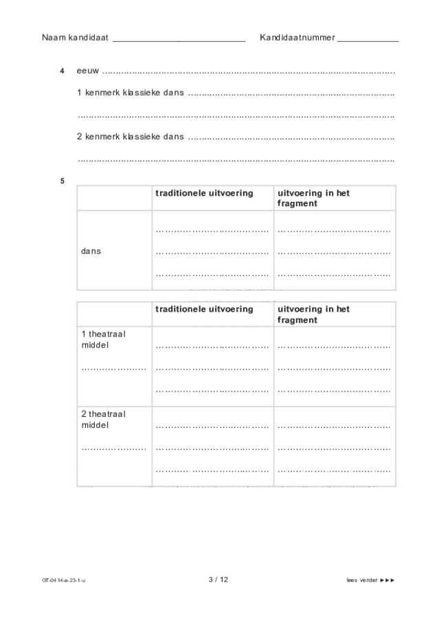 Uitwerkbijlage examen VMBO GLTL dans 2023, tijdvak 1. Pagina 3