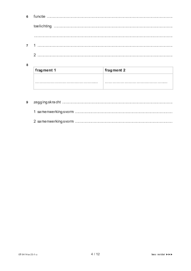 Uitwerkbijlage examen VMBO GLTL dans 2023, tijdvak 1. Pagina 4