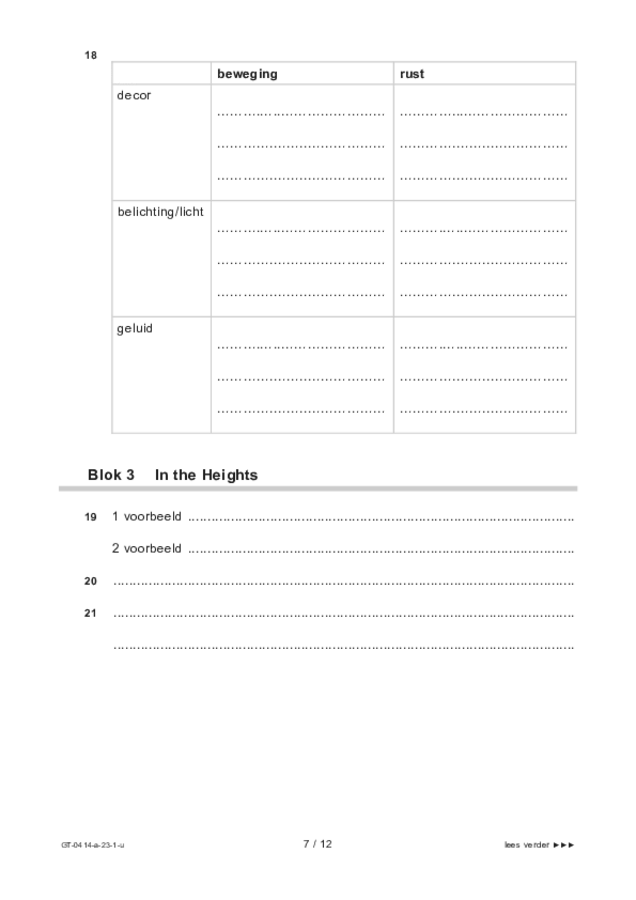 Uitwerkbijlage examen VMBO GLTL dans 2023, tijdvak 1. Pagina 7