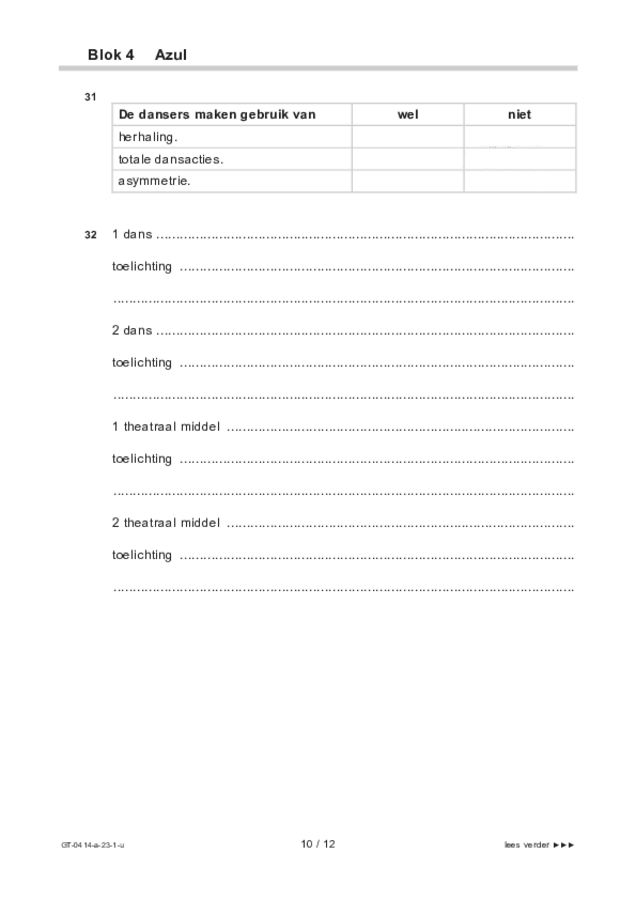 Uitwerkbijlage examen VMBO GLTL dans 2023, tijdvak 1. Pagina 10