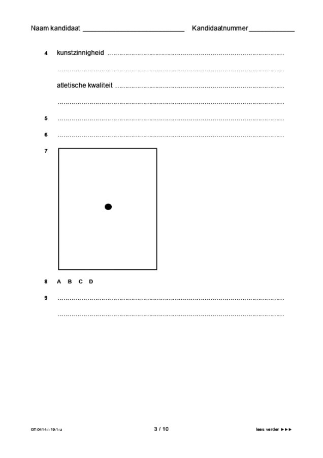 Uitwerkbijlage examen VMBO GLTL dans 2019, tijdvak 1. Pagina 3