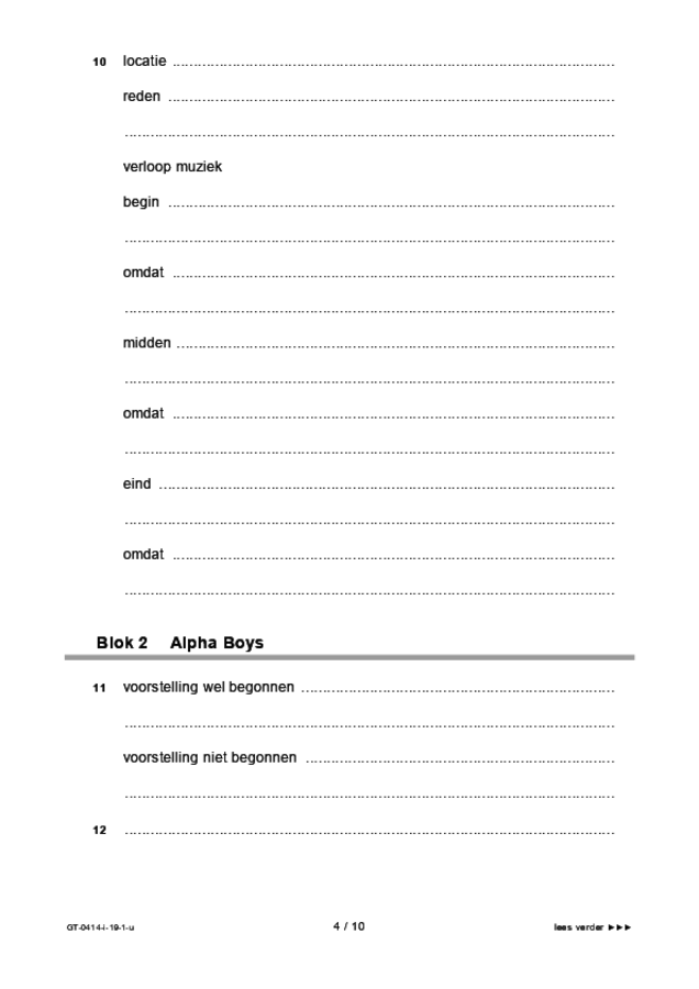 Uitwerkbijlage examen VMBO GLTL dans 2019, tijdvak 1. Pagina 4