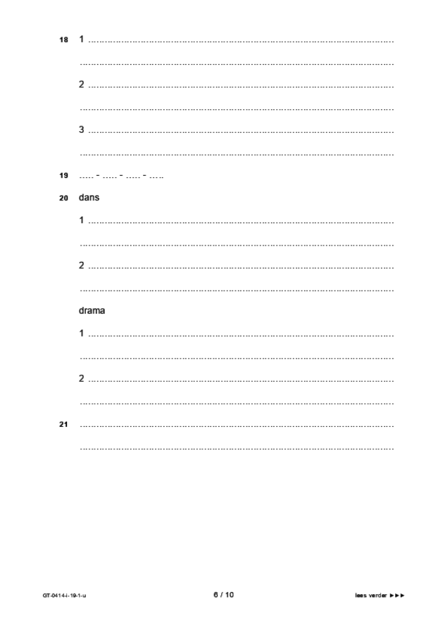 Uitwerkbijlage examen VMBO GLTL dans 2019, tijdvak 1. Pagina 6