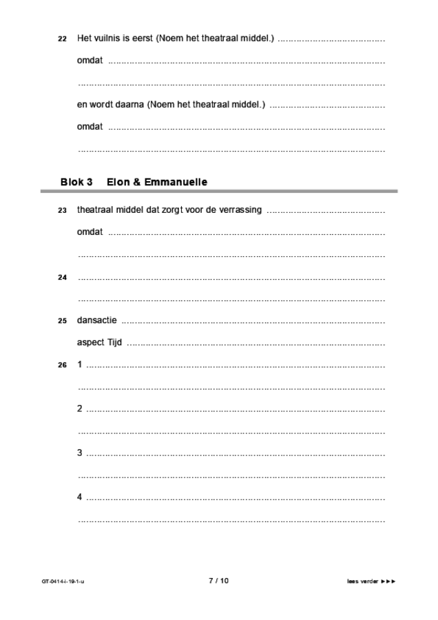 Uitwerkbijlage examen VMBO GLTL dans 2019, tijdvak 1. Pagina 7