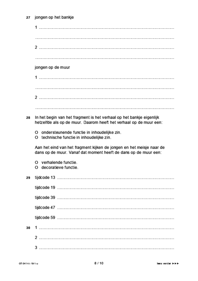 Uitwerkbijlage examen VMBO GLTL dans 2019, tijdvak 1. Pagina 8