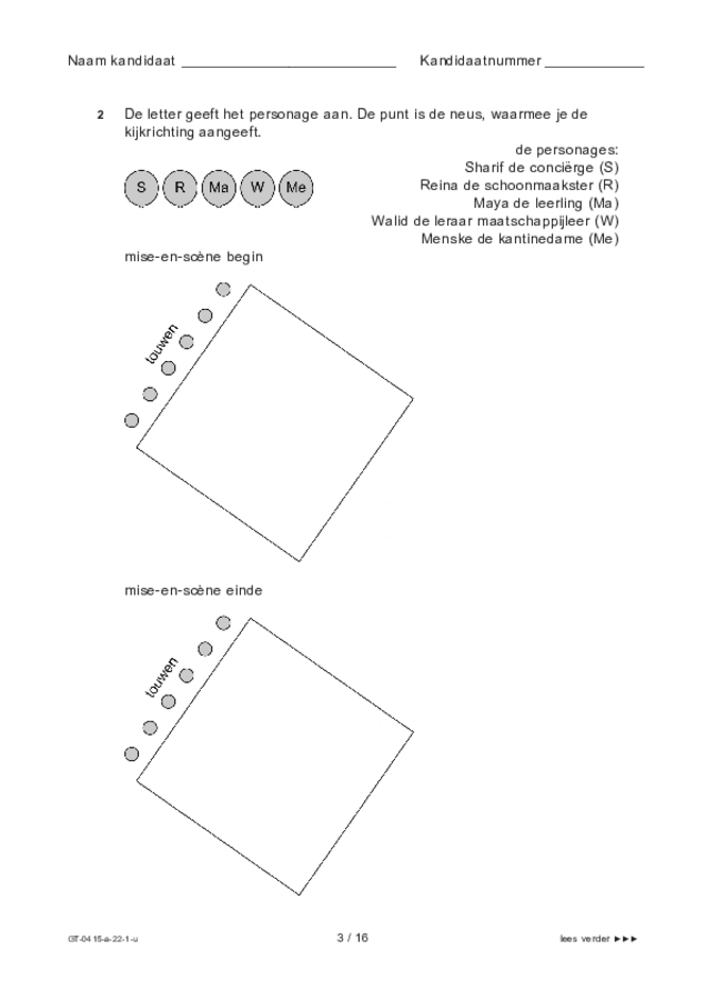 Uitwerkbijlage examen VMBO GLTL drama 2022, tijdvak 1. Pagina 3