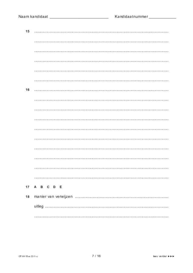 Uitwerkbijlage examen VMBO GLTL drama 2022, tijdvak 1. Pagina 7