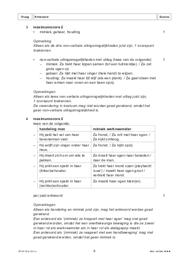 Correctievoorschrift examen VMBO GLTL drama 2022, tijdvak 2. Pagina 6