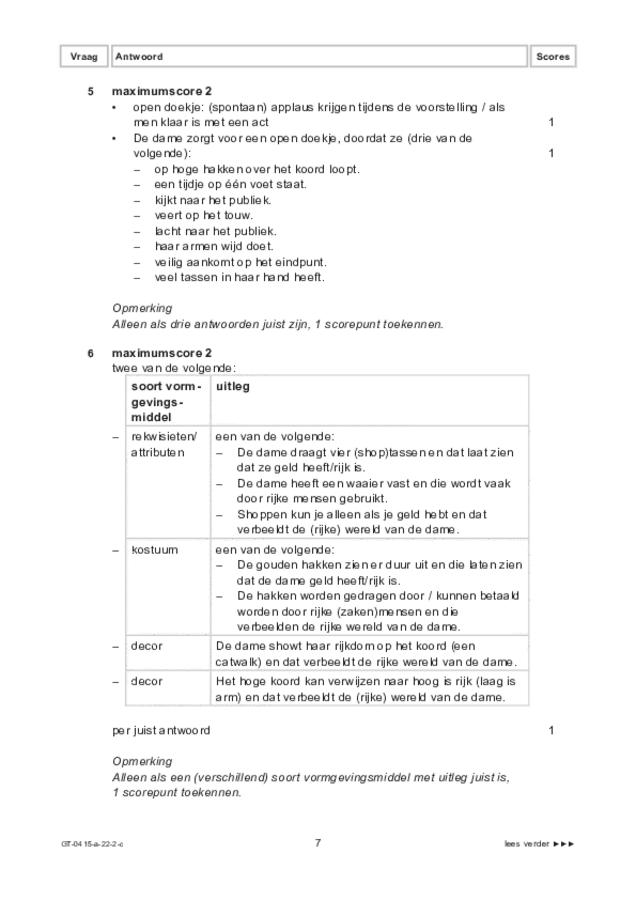 Correctievoorschrift examen VMBO GLTL drama 2022, tijdvak 2. Pagina 7