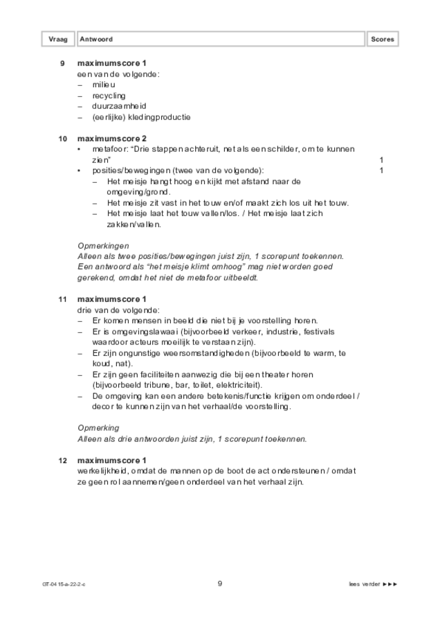 Correctievoorschrift examen VMBO GLTL drama 2022, tijdvak 2. Pagina 9