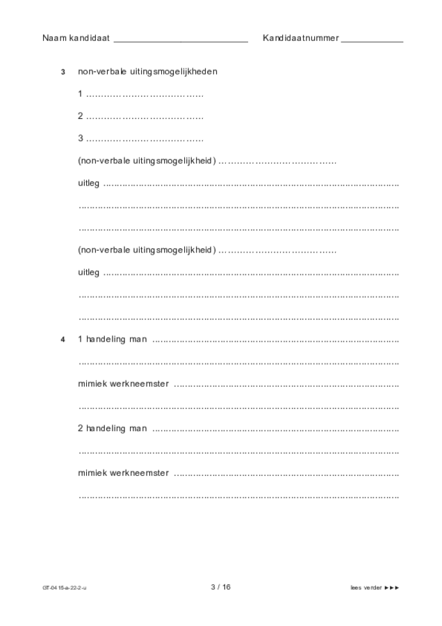 Uitwerkbijlage examen VMBO GLTL drama 2022, tijdvak 2. Pagina 3