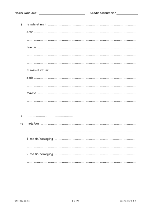 Uitwerkbijlage examen VMBO GLTL drama 2022, tijdvak 2. Pagina 5