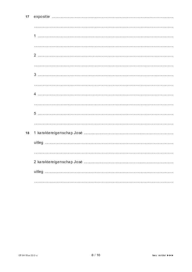 Uitwerkbijlage examen VMBO GLTL drama 2022, tijdvak 2. Pagina 8