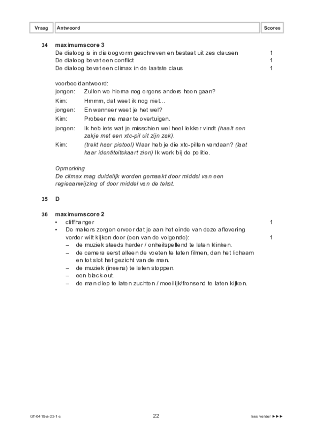 Correctievoorschrift examen VMBO GLTL drama 2023, tijdvak 1. Pagina 22