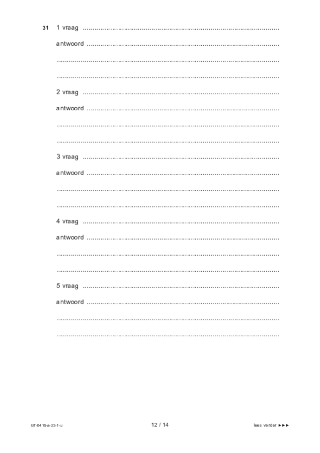 Uitwerkbijlage examen VMBO GLTL drama 2023, tijdvak 1. Pagina 12