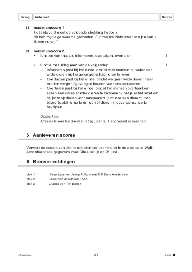 Correctievoorschrift examen VMBO GLTL drama 2023, tijdvak 2. Pagina 21