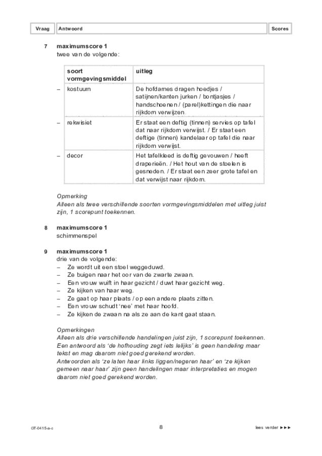 Correctievoorschrift examen VMBO GLTL drama 2023, tijdvak 2. Pagina 8