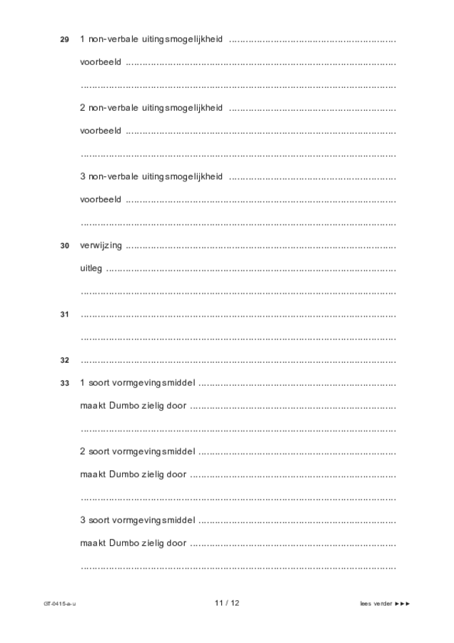 Uitwerkbijlage examen VMBO GLTL drama 2023, tijdvak 2. Pagina 11