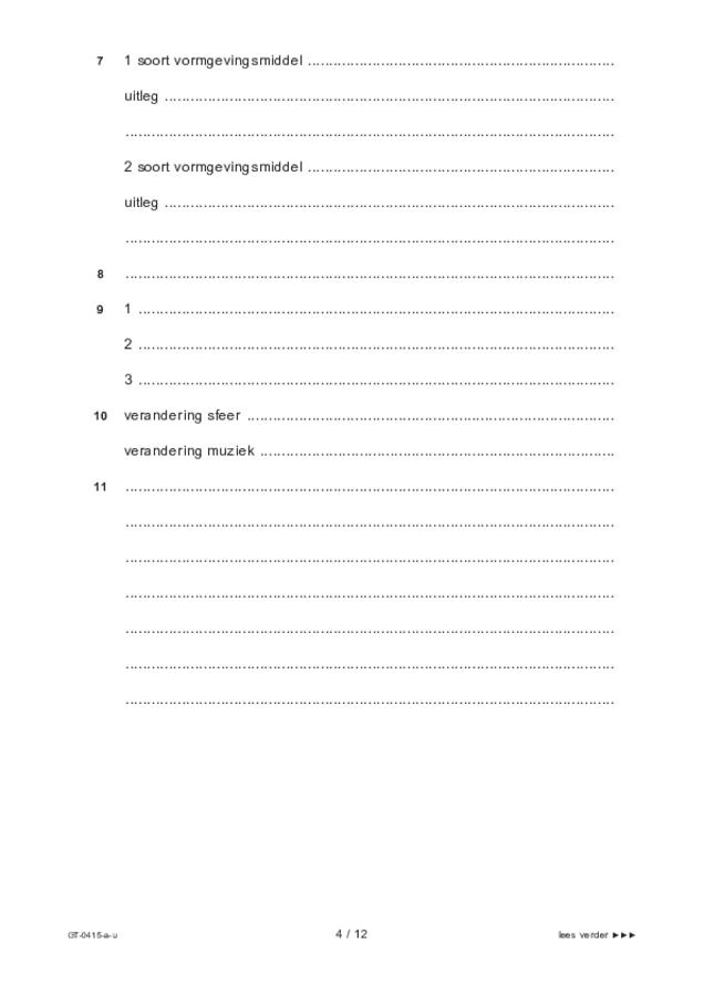 Uitwerkbijlage examen VMBO GLTL drama 2023, tijdvak 2. Pagina 4