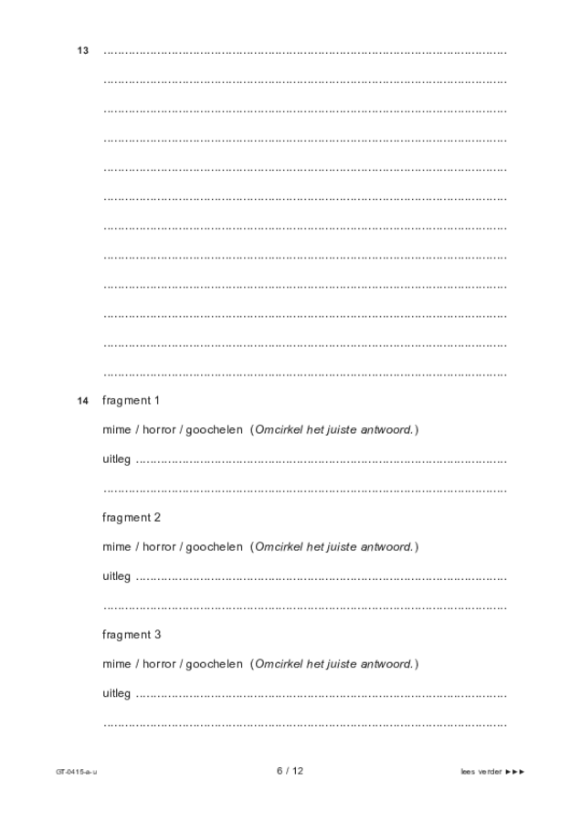 Uitwerkbijlage examen VMBO GLTL drama 2023, tijdvak 2. Pagina 6