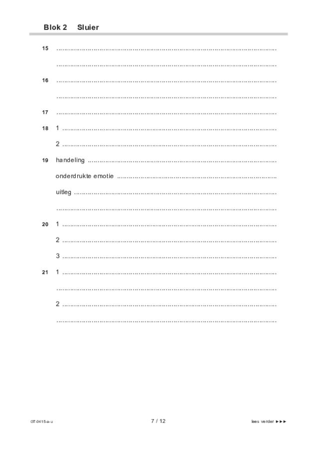 Uitwerkbijlage examen VMBO GLTL drama 2023, tijdvak 2. Pagina 7
