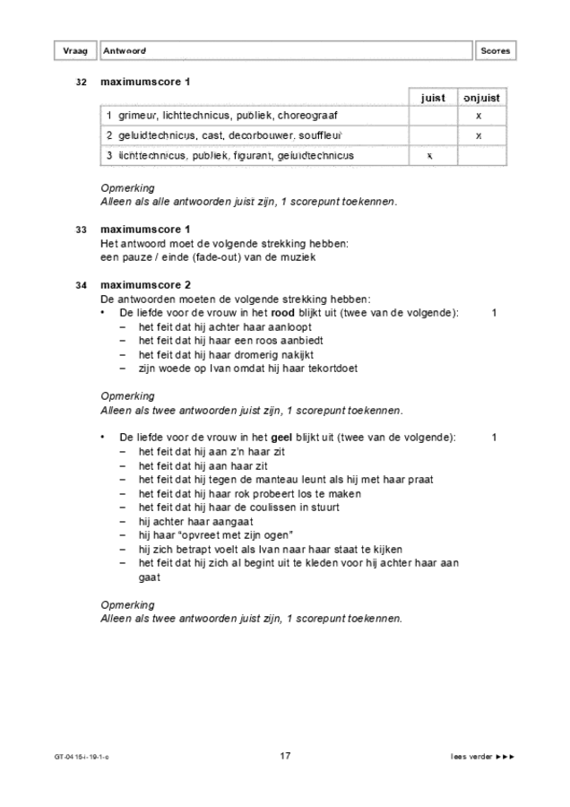 Correctievoorschrift examen VMBO GLTL drama 2019, tijdvak 1. Pagina 17